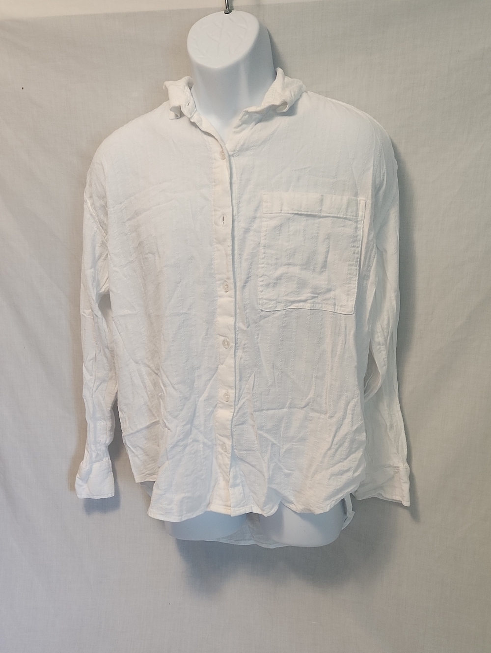 Classic White Linen Button-Up Shirt for Women